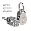 Miniatyrbillede 1 af 5: (M15 35kg) 1 stk M15 Sølv Enkelt Trækhjul 304 Rustfrit Stål