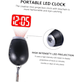 Miniatyrbilde 2 av 5: Projeksjon Elektronisk Mini Digital Klokke LED Takprojektor Bærbar Digital Klokke svart