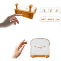 Miniatyrbillede 4 af 5: LED Toast Brød Natlampe med Genopladelig og Timer Bærbar Soveværelse Sengelampe
