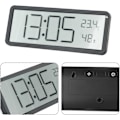 Miniatyrbillede 3 af 5: Digitalt vægur med LCD-skærm, tid, temperatur, luftfugtighedsvisning, elektronisk ur til hjem og kontor med flere displayfunktioner (sort)
