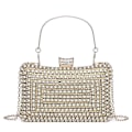 Miniatyrbillede 1 af 5: Dame Gittermønster Metal Håndtaske Kæde Geometrisk Aften Clutch Taske, U-diamant Gylden