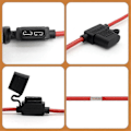Miniatyrbillede 4 af 5: 10 Gauge Sikringsholder - 10 Awg Inline Sikringsholder Med 40 Amp Atc Bladsikringer (4-pak) Automotive Retrofit Sikringsholder
