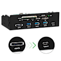 Miniatyrbillede 2 af 5: Multi-Port PC Frontpanel Internt USB3.0 eSATA Type-C TF SD Kortlæser Hub