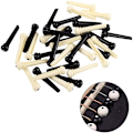 Miniatyrbild 2 av 5: /#/Akustisk gitarr stallpinnar set om 24 med 1 stalldragare Elfenben och svart/#/