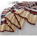 Miniatyrbillede 3 af 5: 1 Stk. 130x170cm Strikket Tæppe Kaffe Tartan Blød Behagelig D