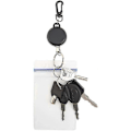Miniatyrbilde 5 av 5: Kraftig Uttrekkbar Nøkkelring Badge Reel Klips (svart) (2 stk)