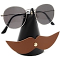 Miniatyrbillede 3 af 3: 1 stk. PU-læder skægformet brilleholder Display Stand Solbrille Display Rack Brilleholder Solbrille Opbevaringsorganisator