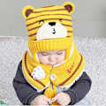Miniatyrbilde 3 av 5: Vinterlue + Koselig Varmt Hals skjerf Beanie Lue Ull Heklet for Barn