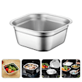 Miniatyrbilde 3 av 3: Rustfritt Stål Vask Kjøkken Grønnsaksvask Metall Vask Suppeskål Buffet Matpanne (22cm)