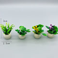 Miniatyrbillede 3 af 6: #Pottede Planter til Dukkehuse 4 Stk Miniature Blomsterpotte Dekorationer Miniature Eventyr Dekorationer Dukkehuse Indendørs Kontor Have#