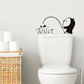 Pikkukuva 3 / 4: 25*20CM 2kpl Musta Pingviini Itsekiinnittyvä WC-istuimen Tarra Hauska PVC Vedenpitävä WC-istuimen Kannen Tarra Seinätarrat