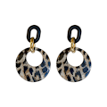Miniatyrbillede 2 af 5: 925 sølv nål akryl geometriske leopard print øreringe t