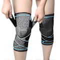 Miniatyrbillede 1 af 5: 2 stk. knæbind, justerbar elastisk, sportskompression, patella og ligament, slidgigt knæbind (l)
