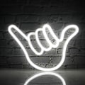 Miniatyrbild 1 av 5: Finger Neon Sign Lyckogest Vit Neon Neonljusskylt Handformade Neonlampor För Sovrum