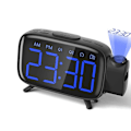 Miniatyrbild 1 av 5: Projektionsväckarklocka Radio Digital Väckarklocka med 3 Ljusstyrkor