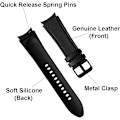 Miniatyrbillede 3 af 5: Sort - Passer til Samsung Watch Watch4 Watch5 silikone rem 46