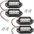 Miniatyrbillede 1 af 5: 4 stk. 12V 6 Smd Led Ekstern Nummerplade Lys Vandtæt Nummerplade Lampe Baglygte Til Bil
