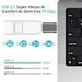Pikkukuva 1 / 5: USB 3.1 - USB-C -sovitin, nopea tiedonsiirto, USB-C uros