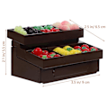 Miniatyrbilde 3 av 4: 1 Sett Mini Grønnsakshylle Bod Modell Miniatyr Fruktbod Modell med Mini Frukter