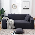 Miniatyrbild 2 av 3: Elastiskt stretchöverdrag för 2-sits soffa mjuk passform grå 145-185cm