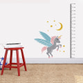 Miniatyrbild 3 av 5: Mät höjd Enhörning väggdekal Väggdekaler Mural Dekaler för