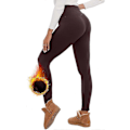 Miniatyrbillede 1 af 5: Højtaljede leggings til kvinder UK Termiske tykke fleeceforede leggings bløde og varme