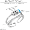Miniatyrbillede 2 af 5: Til min datter Fidget Ring Anti Angst Ring med Perler Spinner til Piger Gave