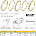 Miniatyrbillede 4 af 5: Stabelbare guldringe til kvinder, der ikke anløber, trendy, fine 14K guldbelagte stabelbare cubic zirconia tommelfingerring