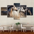 Miniatyrbillede 1 af 5: #5 Dele Væghængt Maleri - Tre Heste Ikke-vævet Canvas Dekoration#