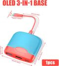 Miniatyrbillede 1 af 5: (Blå + Rød) Dock til Nintendo Switch OLED, USB Type C til HDMI Adapter