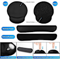 Miniatyrbild 3 av 5: Musmatta, Ergonomisk musmatta + tangentbords handledsstöd set för dator/laptop, halkfri gummibas memory foam handledsstöd set för lindring Getti