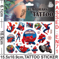 Pikkukuva 3 / 3: #Hämähäkkimies-tatuoinnit - 4 kuvaa - Tatuoinnit lapsille - Avengers monivärinen#