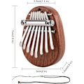 Miniatyrbillede 1 af 5: 1 x Mini Kalimba (Tåreformet), 8-Tast Kalimba, Bærbar Solid