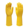 Miniatyrbillede 1 af 6: #Genanvendelige husholdningshandsker gule 1 stk Gummi opvaskhandsker ekstra tykke lange ærmer#