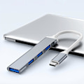 Miniatyrbild 5 av 5: Multifunktionell Dockningsstation 4 Port USB-C Hub Plug And Play Höghastighetsdataöverföring Typ-C/USB3.0 till USB2.0 Multi Splitter Adapter Laptop Tillbehör