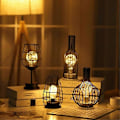 Miniatyrbillede 2 af 5: LED Bordlampe Læselampe Natlampe Soveværelse Sengelampe Skrivebordsbelysning Stue Retro Jern Boligindretning,c