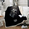 Miniatyrbillede 1 af 5: Game of Thrones Tæpper og Plaider Trykte Vintertæpper Plaider Bærbare Rejsetæpper Fløjl Flanel Fleece Tæppe (D) 150*200cm