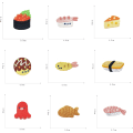 Miniatyrbild 1 av 5: 15 st broderade lappar sy på lappar set, sushi lapp applikation