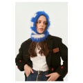 Miniatyrbilde 3 av 5: #Faux Sable Stripete Hette - Blå, Design Niche Section Pullover Ull#