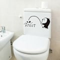 Pikkukuva 1 / 4: 25*20CM 2kpl Musta Pingviini Itsekiinnittyvä WC-istuimen Tarra Hauska PVC Vedenpitävä WC-istuimen Kannen Tarra Seinätarrat
