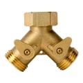 Miniatyrbilde 3 av 5: Dobbel utløps hagekran uten slange - Heavy Duty messing dobbel