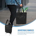 Miniatyrbillede 4 af 4: Sammenklappelig Trolley Taske Foldbar Indkøbstaske med Hjul Foldbar Indkøbspose Vasketøjspose