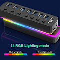 Pikkukuva 2 / 5: USB-läppäriasema 7 in 1 Multiport USB 3.0 Itsenäinen kytkin RGB Virtalähdeportti Nopea USB-keskitinsovitin Tietokonetarvikkeet