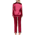 Miniatyrbild 5 av 5: Siden Satin Pyjamas Set Dam Långärmad Sovkläder Mjukt Pyjamasset Tvådelat Knäppning Pyjamasset Med Fickor S-xxl