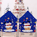 Miniatyrbild 1 av 3: 2 st Julstolsöverdrag Blå Snö