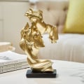 Miniatyrbilde 2 av 5: Kreativ Kyssende Par Statue - Gull Statue Harpiks Kyssende L