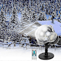 Miniatyrbilde 1 av 5: Snøfall LED Projektorlys, lys med roterende fjernkontroll, vanntett landskap snøfnugg dekorativ belysning for fest