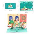Miniatyrbilde 1 av 5: #3D Julekortkonvolutter med Santa Claus, Elg og Snømann-tema#