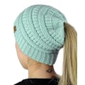 Miniatyrbillede 1 af 5: #Strikket beanie hue til kvinder og piger til vinter med hul til fletning#