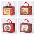 Miniatyrbillede 4 af 6: #Juleplaid Tote Bags Håndtag Genanvendelige Indkøbsposer 10 stk#
